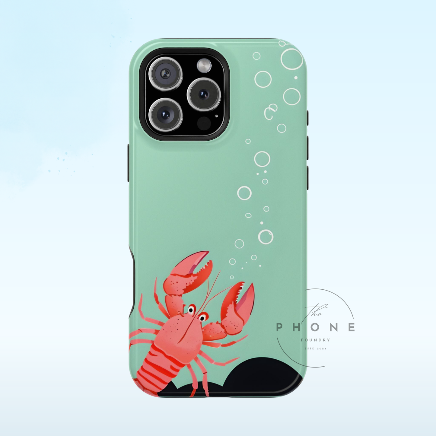 Whimsical Lobster Tough Phone Case, Funny Sea Creature, Ocean Design, Compatible with iPhone 17, 16, 15, 14, 13, Galaxy, Google