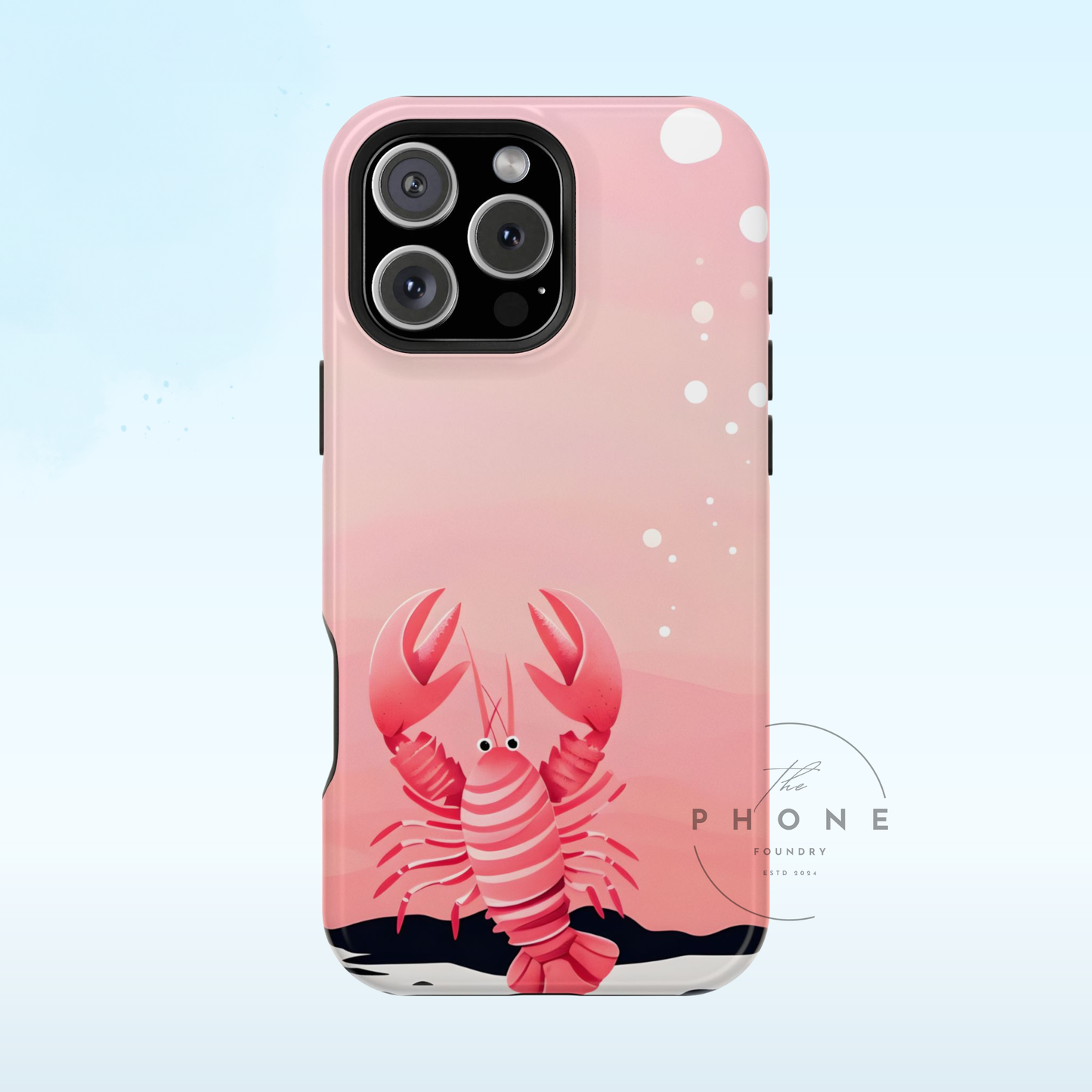 Whimsical Lobster Tough Phone Case, Funny Sea Creature, Ocean Design, Compatible with iPhone 17, 16, 15, 14, 13, Galaxy, Google