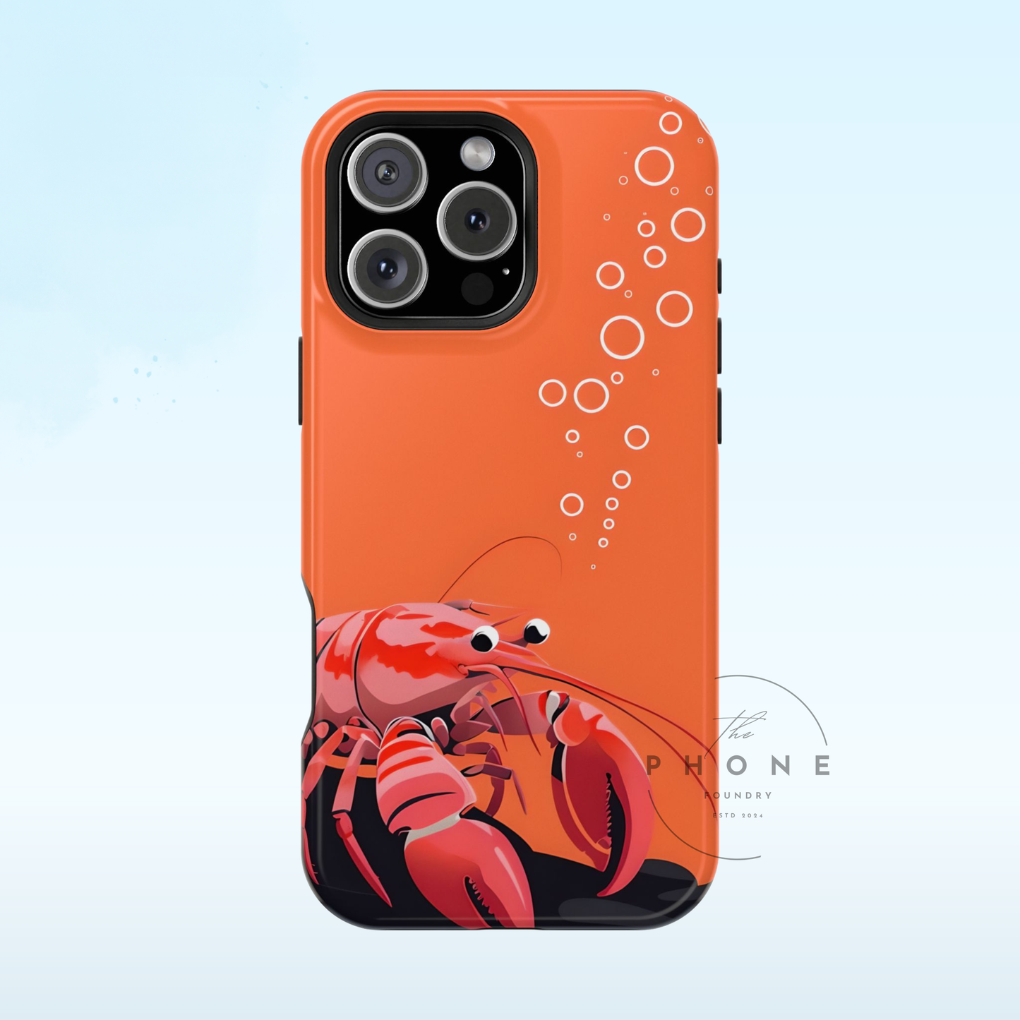 Whimsical Lobster Tough Phone Case, Funny Sea Creature, Ocean Design, Compatible with iPhone 17, 16, 15, 14, 13, Galaxy, Google