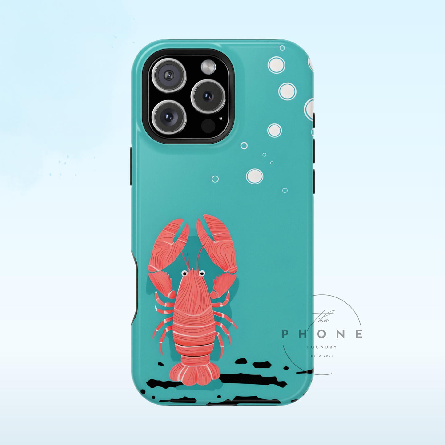 Whimsical Lobster Tough Phone Case, Funny Sea Creature, Ocean Design, Compatible with iPhone 17, 16, 15, 14, 13, Galaxy, Google