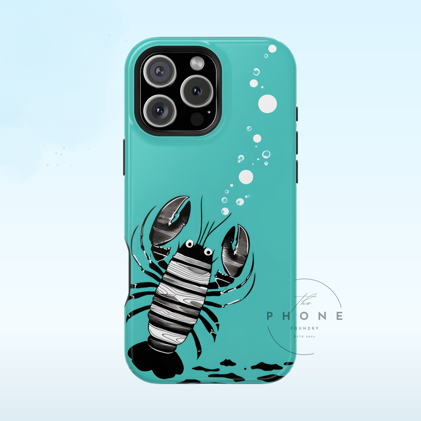 Whimsical Lobster Tough Phone Case, Funny Sea Creature, Ocean Design, Compatible with iPhone 17, 16, 15, 14, 13, Galaxy, Google