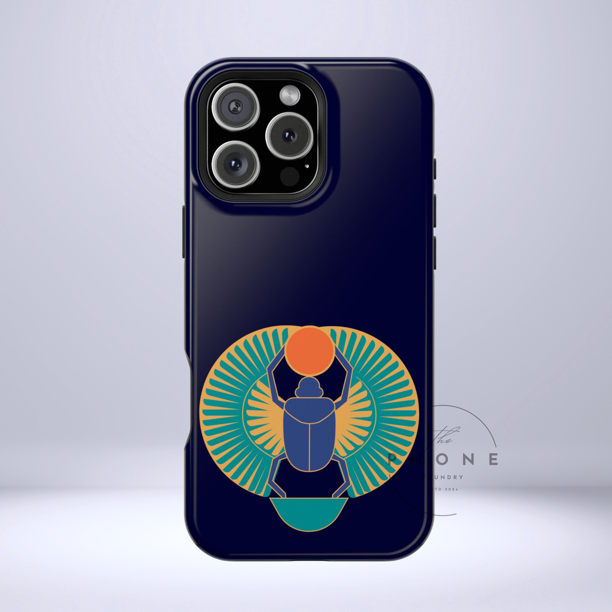 Ancient Egyptian Scarab Beetle Tough Phone Case - Symbol of Rebirth, Compatible with iPhone 17, 16, 15, 14, 13, Galaxy, Google