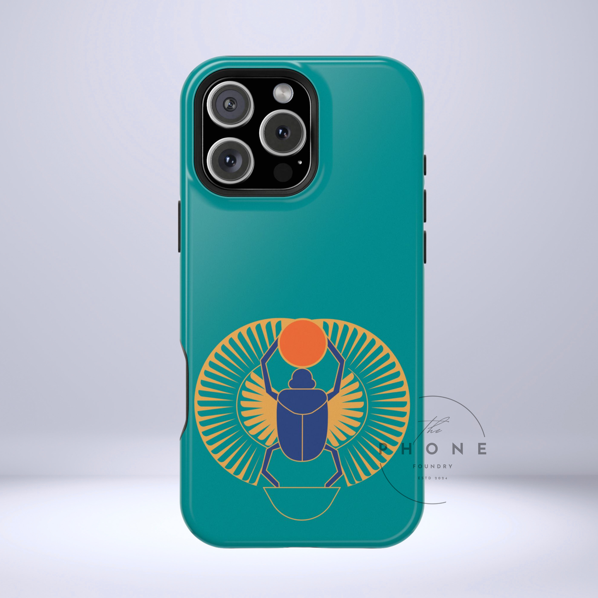 Ancient Egyptian Scarab Beetle Tough Phone Case - Symbol of Rebirth, Compatible with iPhone 17, 16, 15, 14, 13, Galaxy, Google