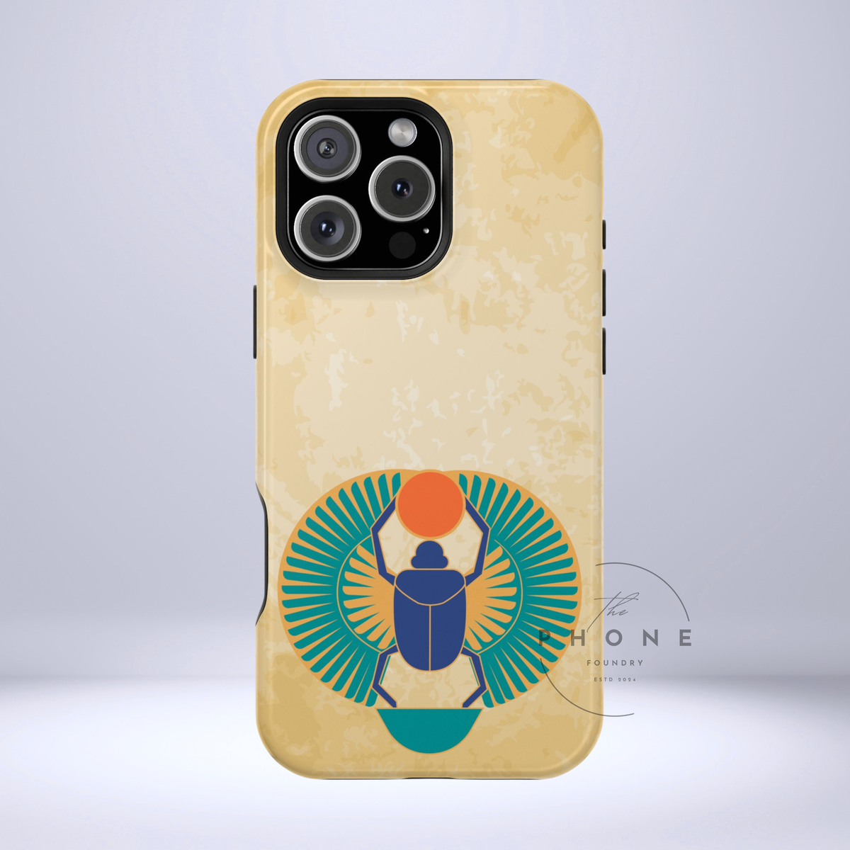 Ancient Egyptian Scarab Beetle Tough Phone Case - Symbol of Rebirth, Compatible with iPhone 17, 16, 15, 14, 13, Galaxy, Google