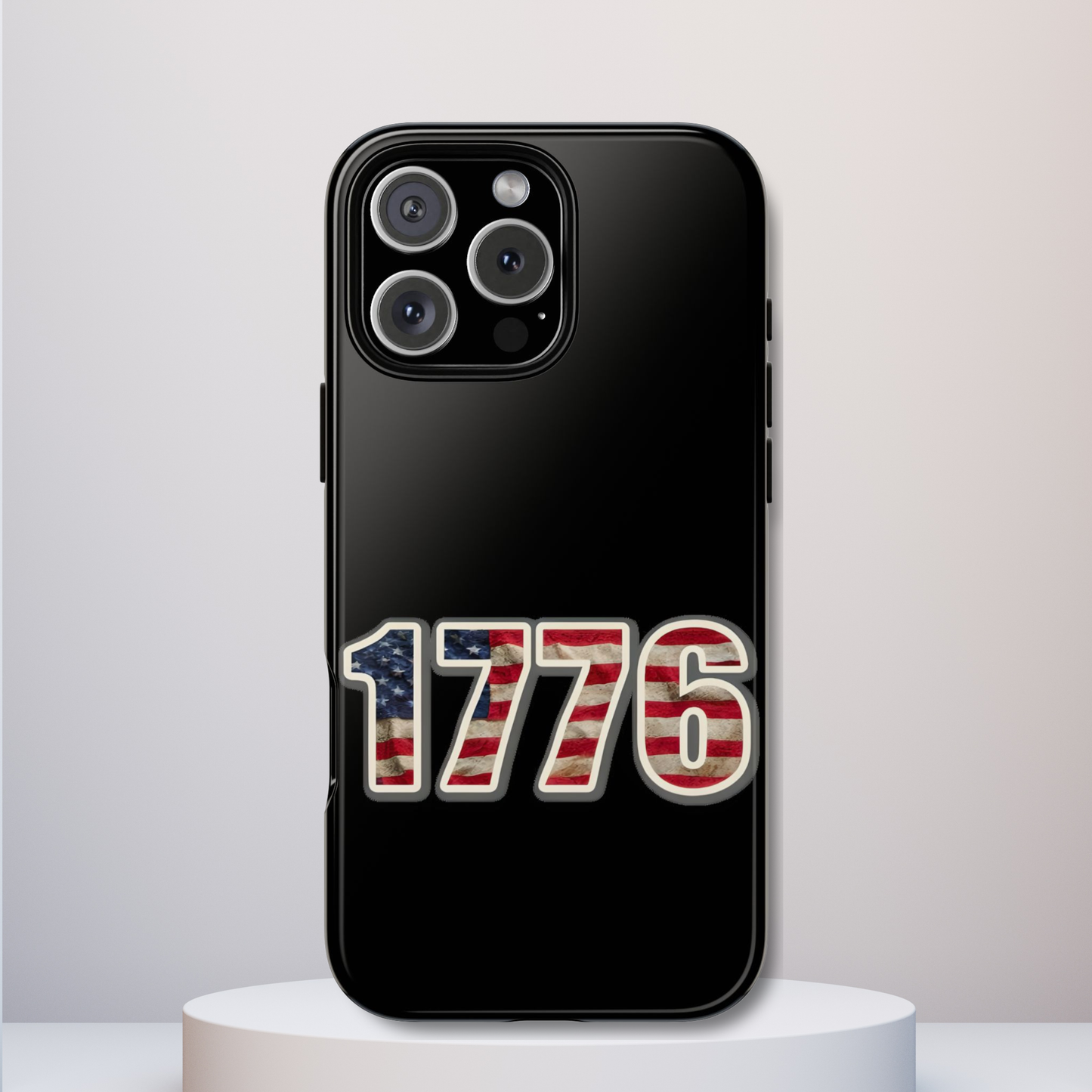 1776 USA Tough Phone Case, Patriotic USA Flag Lettering Cover, compatible with iPhone 17, 16, 15, 14, 13, Galaxy, Google
