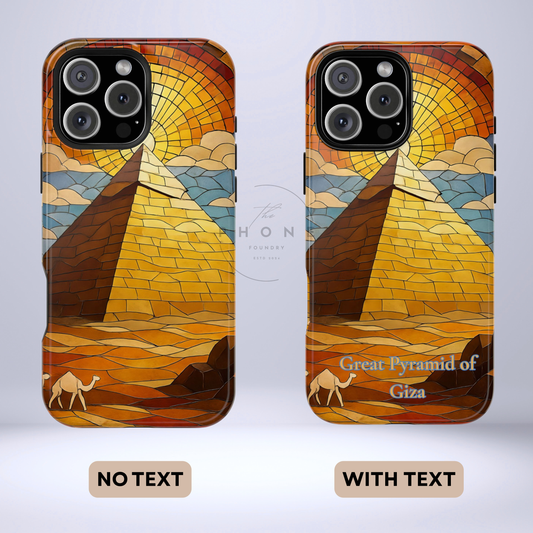 World Wonders Tough Phone Case, Great Pyramid of Giza, Compatible with iPhone 17, 16, 15, 14, 13, Galaxy, Google