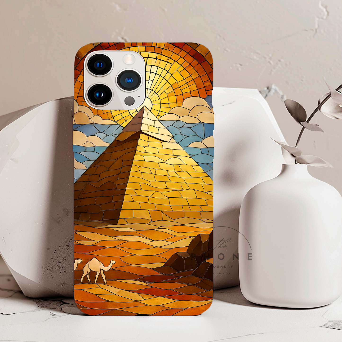 World Wonders Tough Phone Case, Great Pyramid of Giza, Compatible with iPhone 17, 16, 15, 14, 13, Galaxy, Google