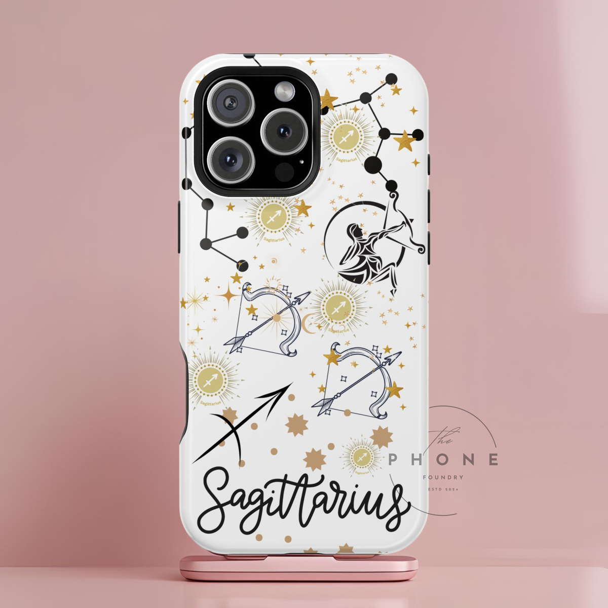 Sagittarius Zodiac Magnetic Phone Case, Astrology Gift for Her, Celestial Star Sign Cover, Compatible with iPhone 17, 16, 15, 14, 13