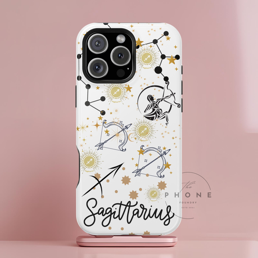 Sagittarius Zodiac Magnetic Phone Case, Astrology Gift for Her, Celestial Star Sign Cover, Compatible with iPhone 17, 16, 15, 14, 13