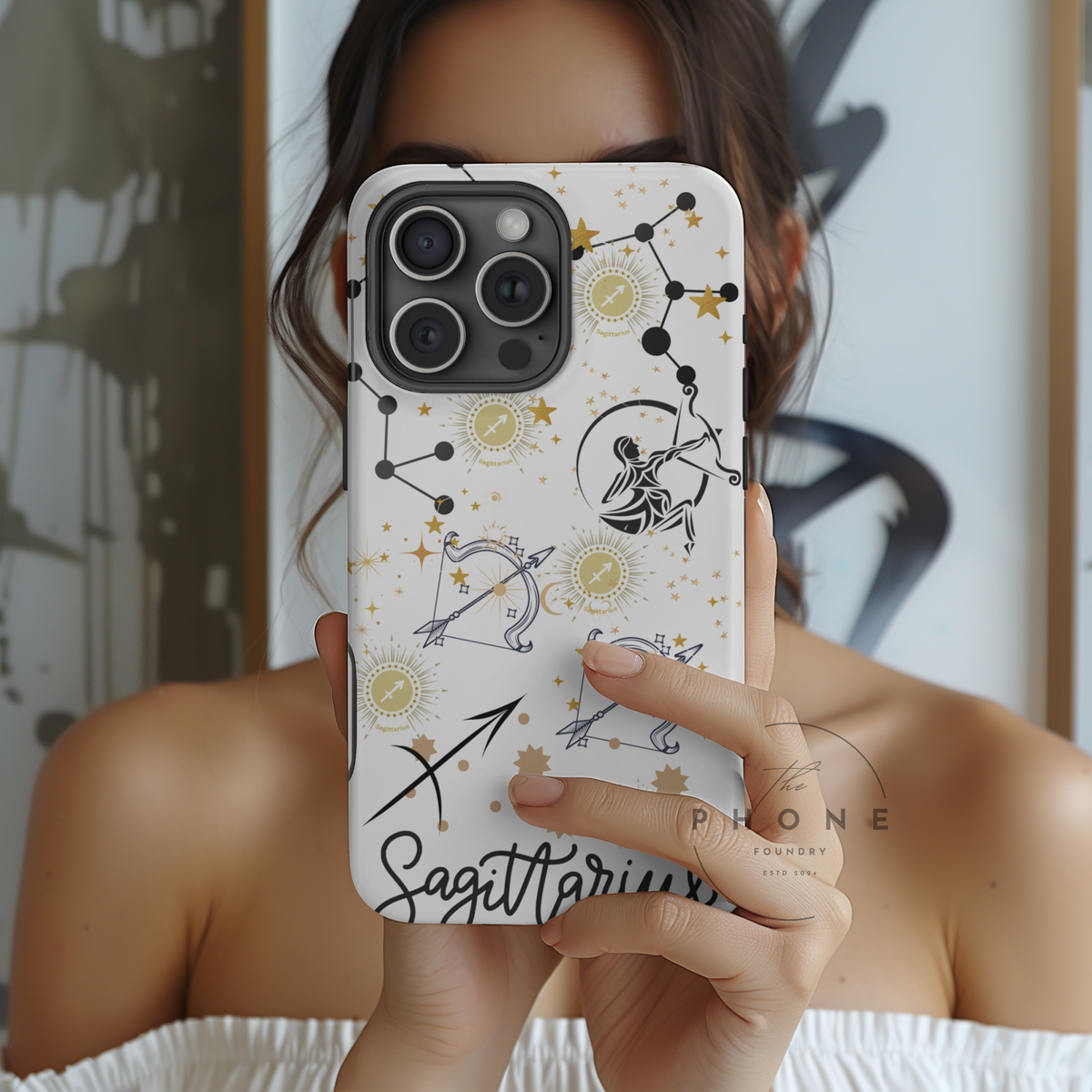Sagittarius Zodiac Magnetic Phone Case, Astrology Gift for Her, Celestial Star Sign Cover, Compatible with iPhone 17, 16, 15, 14, 13