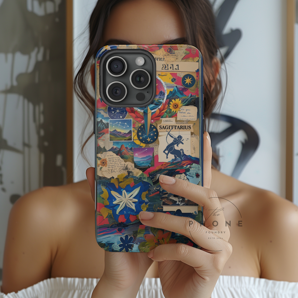Sagittarius Zodiac Magnetic Phone Case, Astrology Gift for Her, Celestial Star Sign Cover, Compatible with iPhone 17, 16, 15, 14, 13