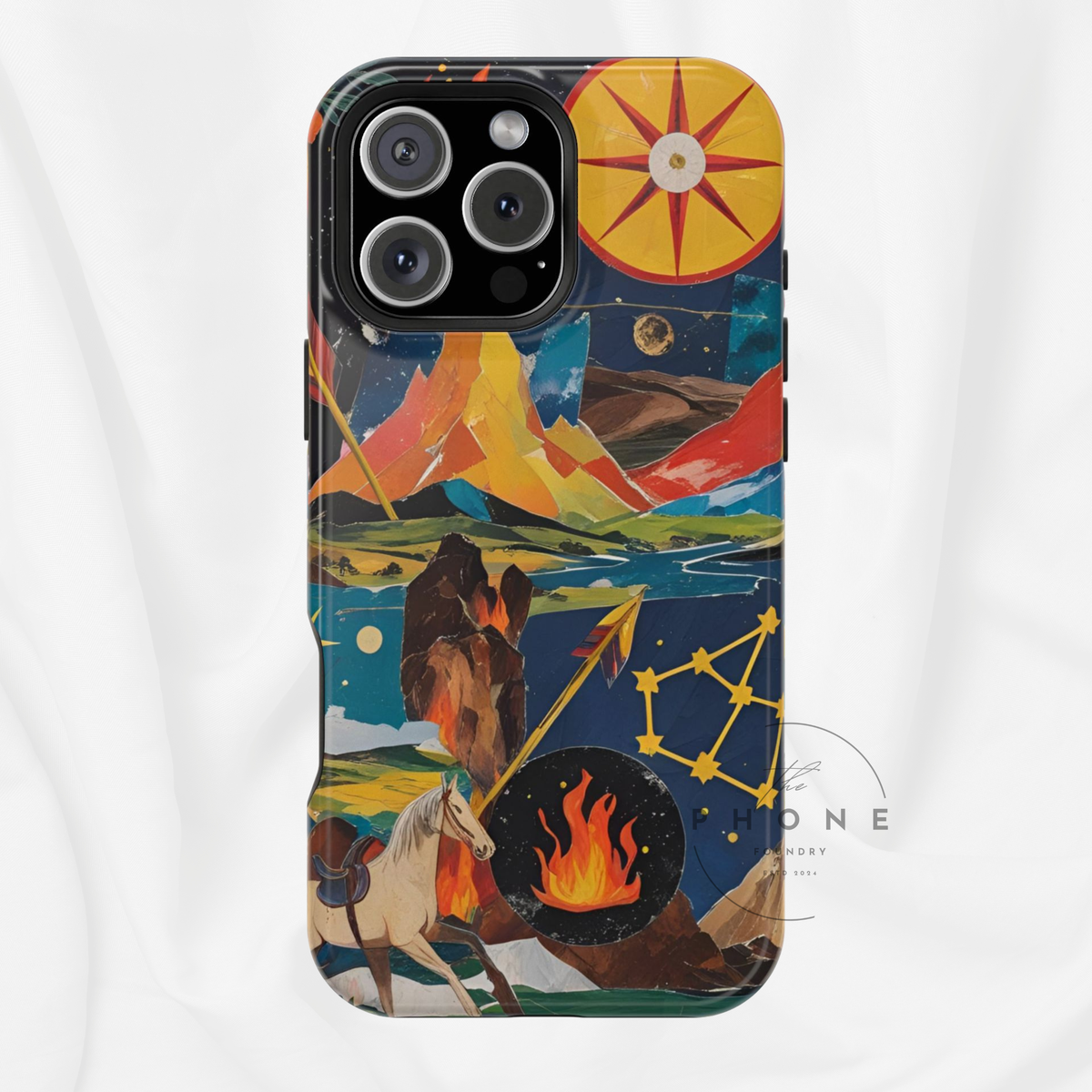 Sagittarius Zodiac Magnetic Phone Case, Artistic Astrology Gift for Her, Celestial Fire Sign with Constellation and Centaur, Birthday Gift
