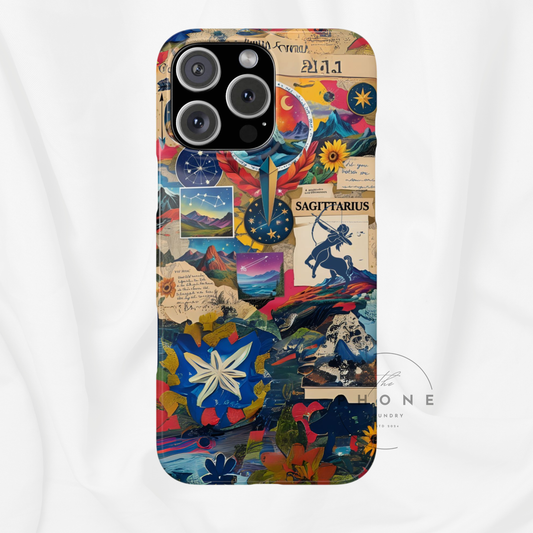 Sagittarius Zodiac Slim Phone Case, Astrology Gift for Her, Celestial Star Sign Cover, Compatible with iPhone 17, 16, 15, 14, 13