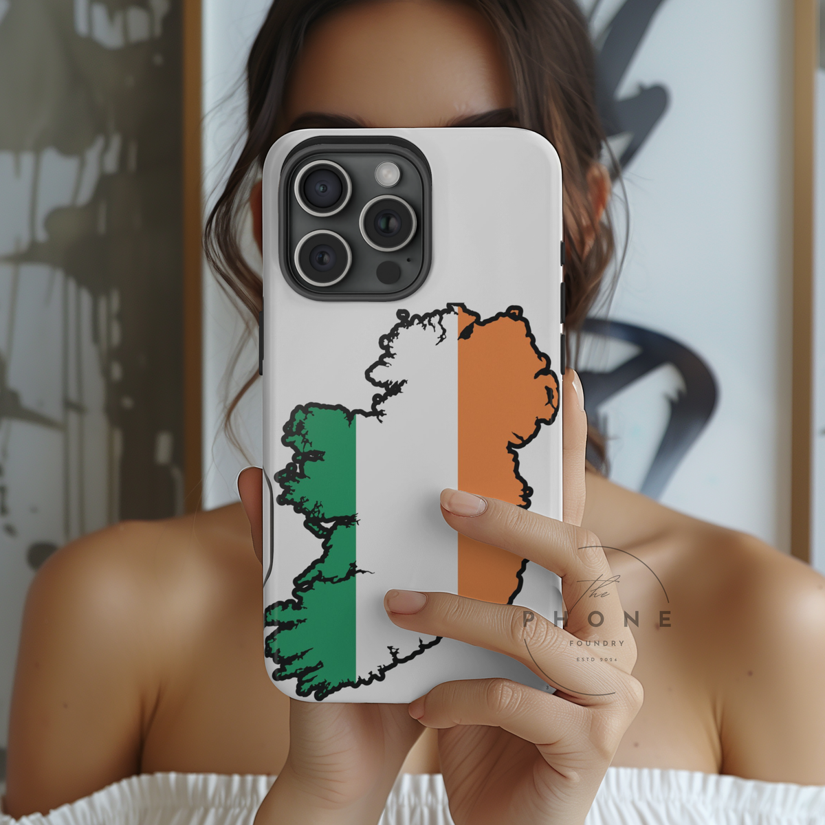 Ireland Map Slim Phone Case, Country Map Phone Cover Compatible with iPhone 17, 16, 15, 14, 13, 12, 11