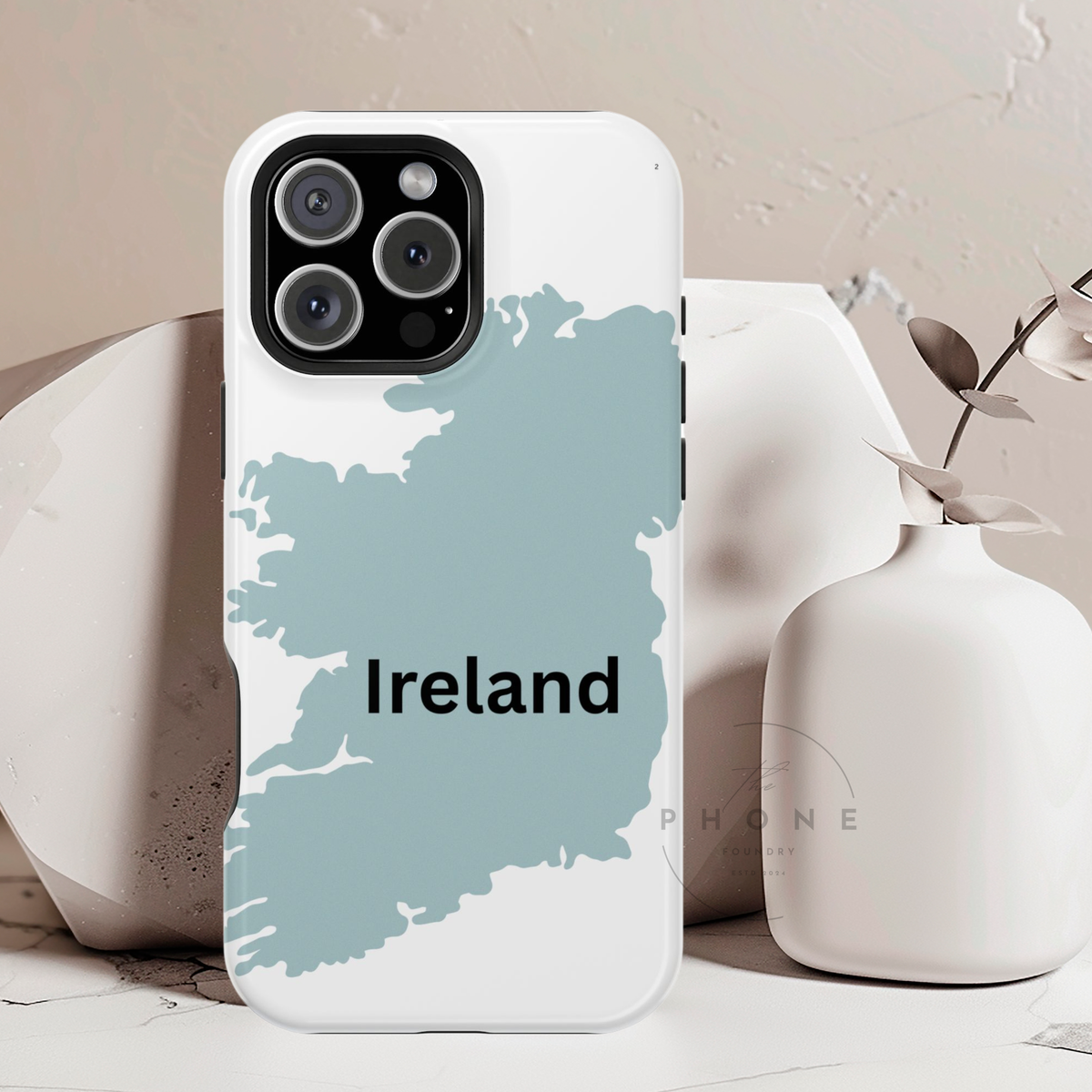 Ireland Map Slim Phone Case, Country Map Phone Cover Compatible with iPhone 17, 16, 15, 14, 13, 12, 11