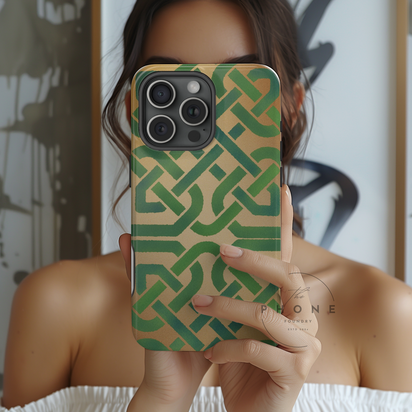 Celtic Knot Slim Phone Case, Irish Heritage Pattern Phone Cover, Celtic Art Design, Irish Culture Gift Compatible with iPhone