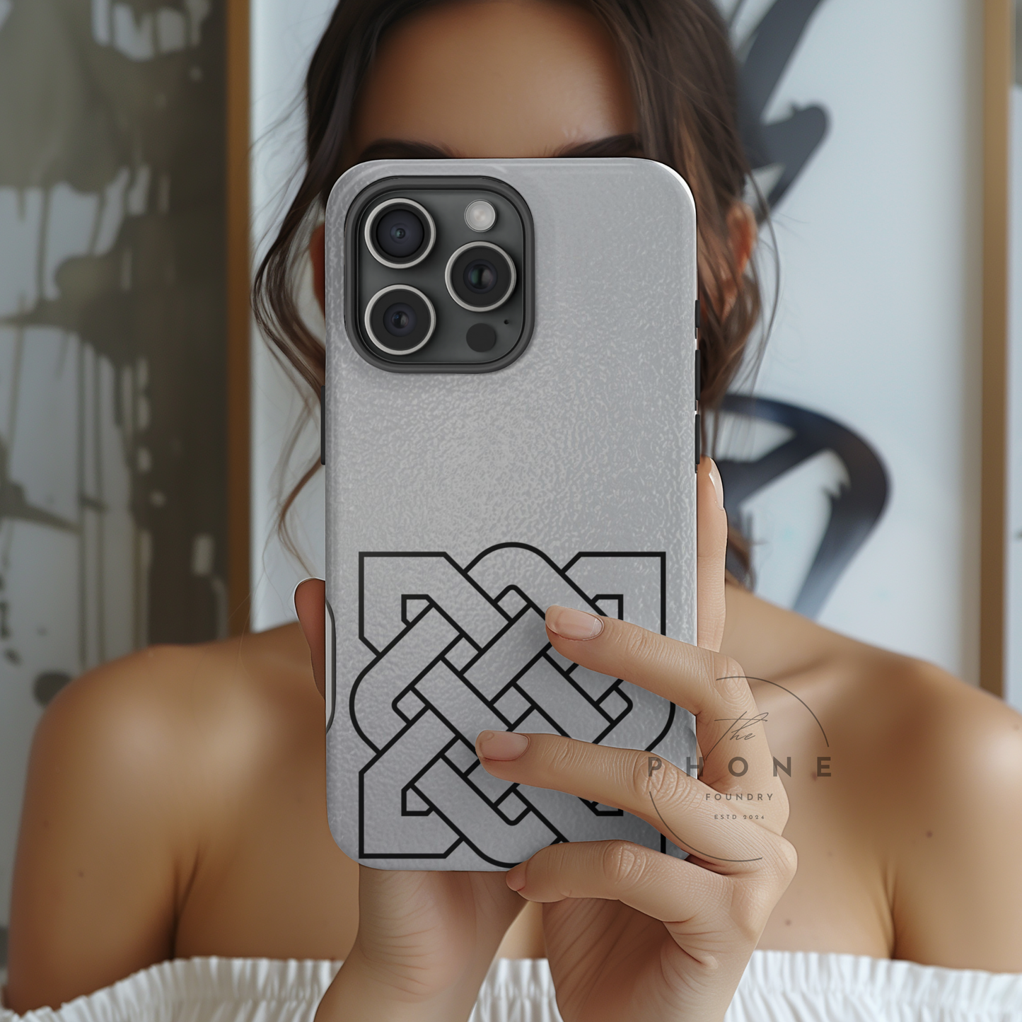 Celtic Knot Slim Phone Case, Irish Heritage Symbol Phone Cover, Minimal Celtic Design, Irish Culture Gift Compatible with iPhone