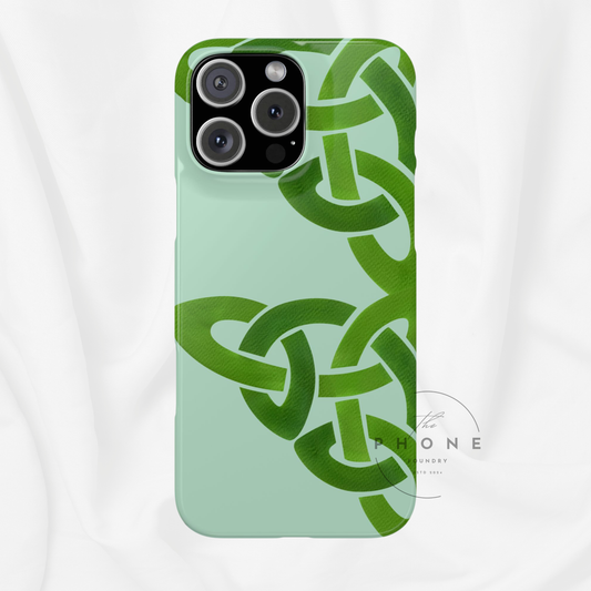 Celtic Knot Slim Phone Case, St. Patrick Design Phone Cover, Compatible with iPhone 17, 16, 15, 14, 13, 12, 11