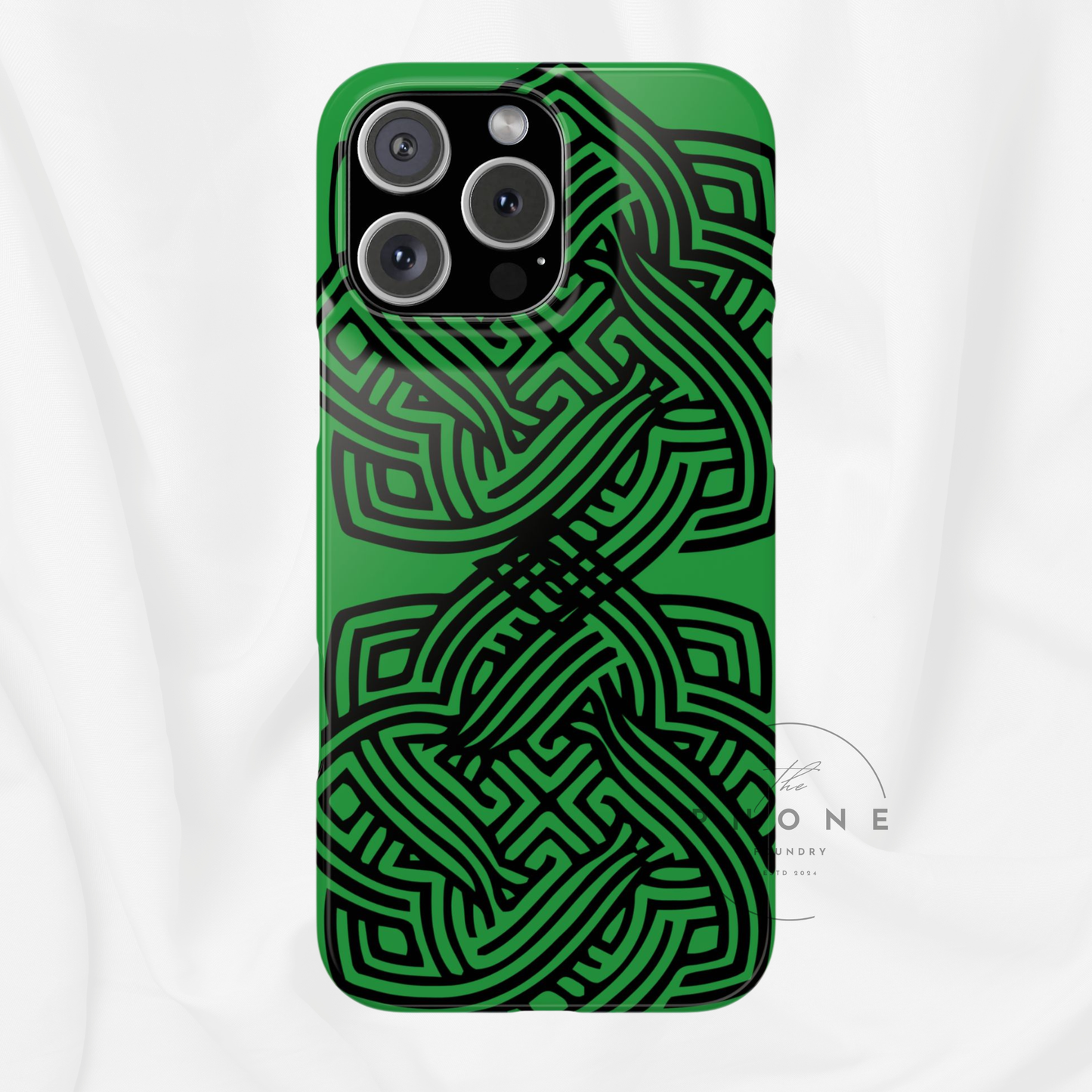 Celtic Knot Slim Phone Case, St. Patrick Design Phone Cover Compatible with iPhone 17, 16, 15, 14, 13, 12, 11