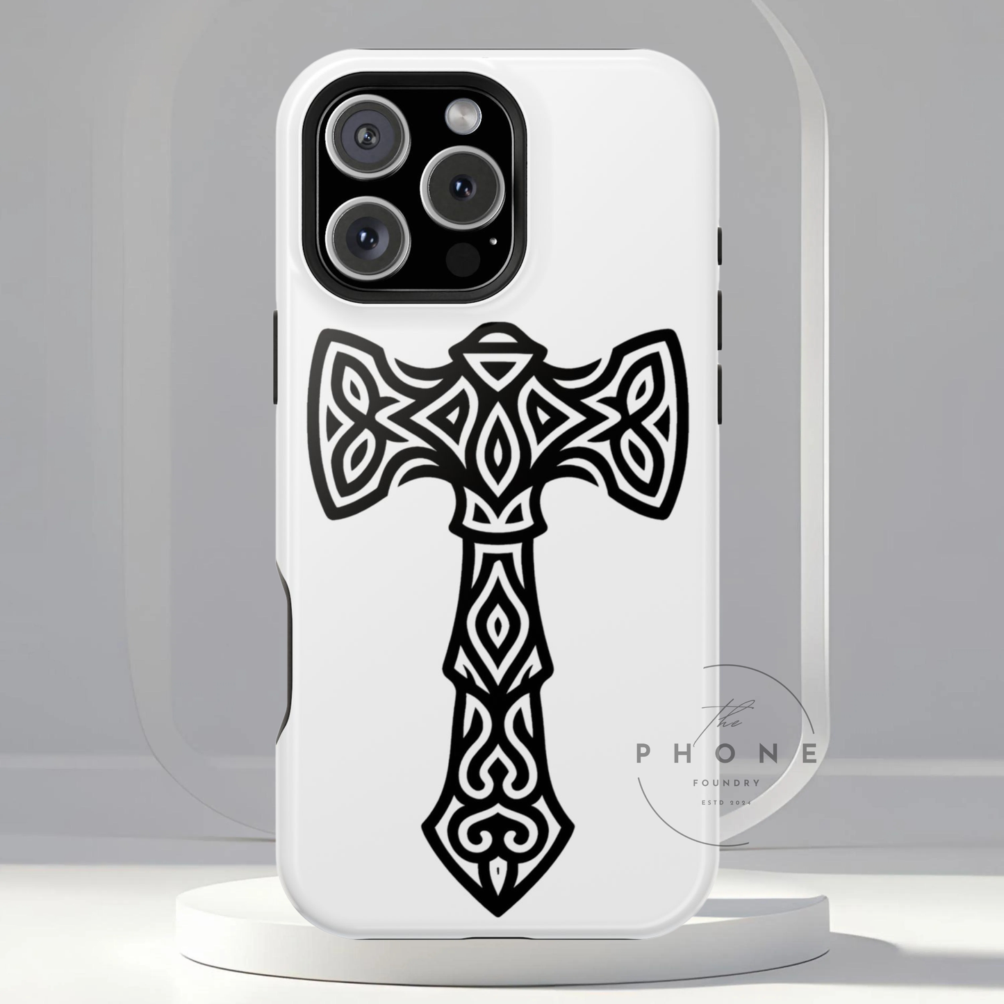 Celtic Cross Magnetic Phone Case, St. Patrick Design Phone Cover, Irish Heritage Pattern Compatible with iPhone 17, 16, 15, 14, 13