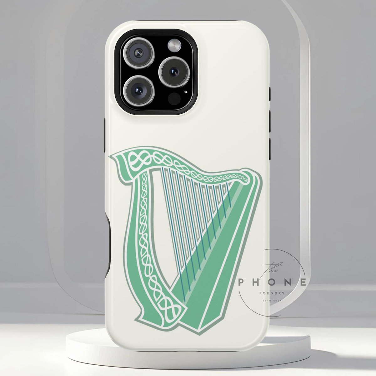 Irish Harp Magnetic Phone Case, Celtic Heritage Ireland Symbol Art Compatible with iPhone 17, 16, 15, 14, 13