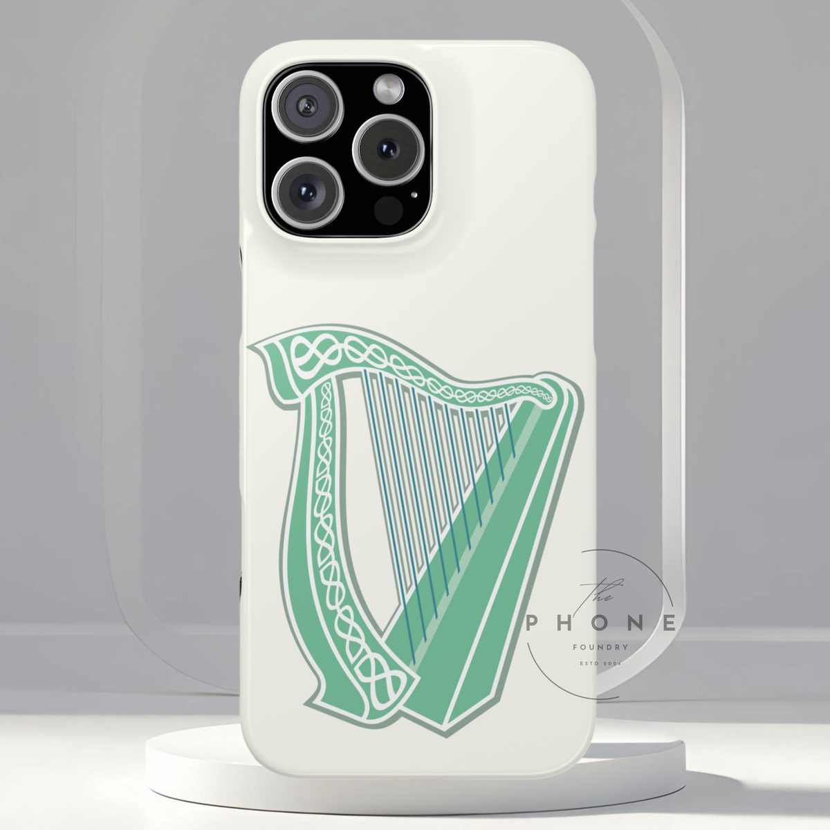 Irish Harp Slim Phone Case, Celtic Heritage Ireland Symbol Art Compatible with iPhone 17, 16, 15, 14, 13, 12, 11