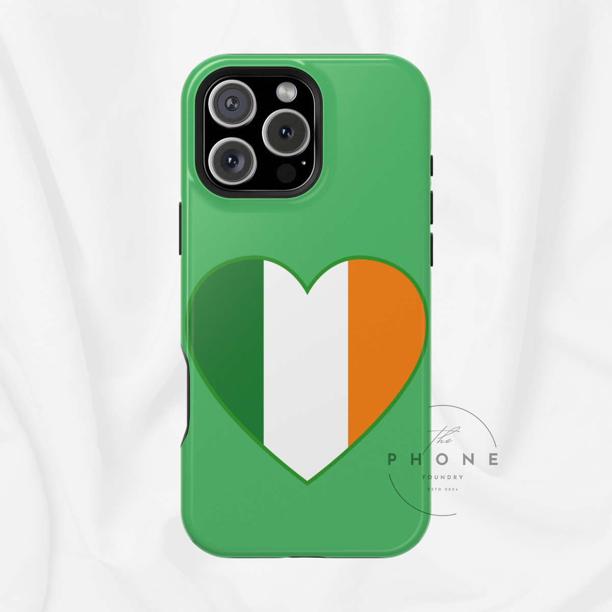 Ireland Heart Flag Magnetic Phone Case, St. Patrick Design Phone Cover Compatible with iPhone 17, 16, 15, 14, 13