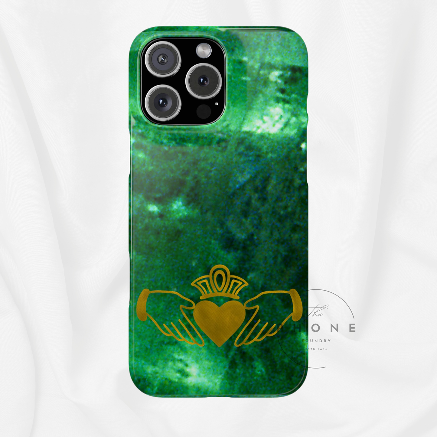 Claddagh Slim Phone Case, Irish Symbol Ring, Love Loyalty Friendship Vintage Gold, Compatible with iPhone 17 16 15 14 13 12 11
