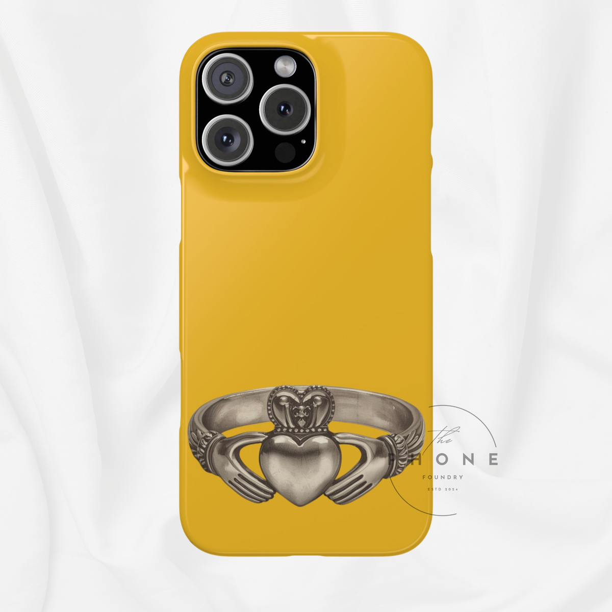 Claddagh Slim Phone Case Irish Symbol Ring Love Loyalty Friendship Vintage Gold Compatible with iPhone 17 16 15 14 13 12 11