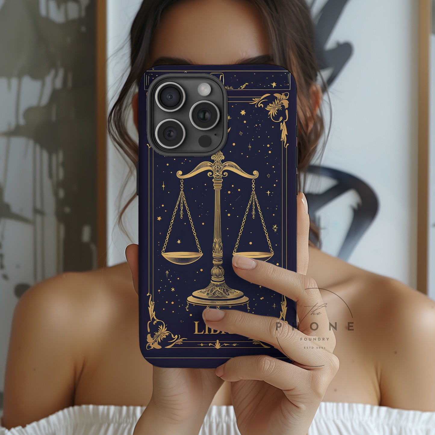 Libra Zodiac Magnetic Phone Case Astrology Gift for Her, Celestial Star Sign Cover, Birthday Gift, Compatible with iPhone 17, 16, 15, 14, 13