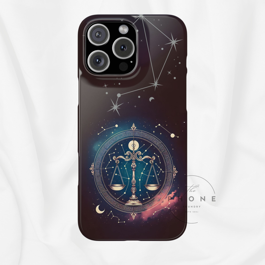 Libra Zodiac Slim Phone Case Astrology Gift for Her, Celestial Star Sign Cover, Birthday Gift, Compatible with iPhone 17, 16, 15, 14, 13, 12, 11