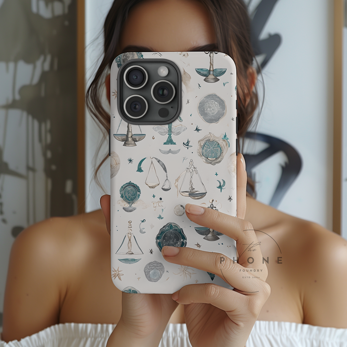 Libra Zodiac Magnetic Phone Case Astrology Gift for Her, Celestial Star Sign Cover, Birthday Gift, Compatible with iPhone 17, 16, 15, 14, 13