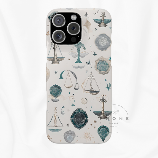 Libra Zodiac Slim Phone Case Astrology Gift for Her, Celestial Star Sign Cover, Birthday Gift, Compatible with iPhone 17, 16, 15, 14, 13