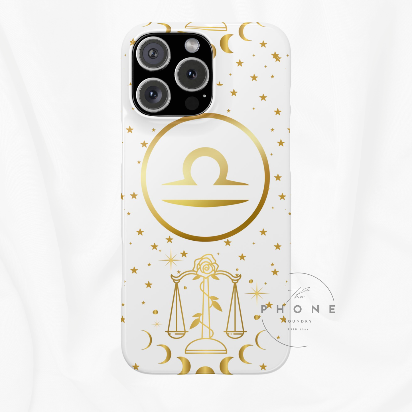 Libra Zodiac Slim Phone Case Astrology Gift for Her, Celestial Star Sign Cover, Birthday Gift, Compatible with iPhone 17, 16, 15, 14, 13