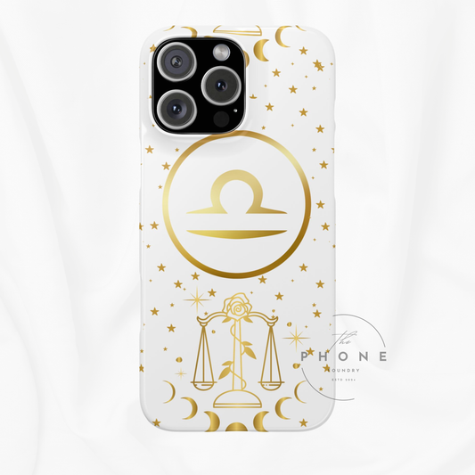 Libra Zodiac Slim Phone Case Astrology Gift for Her, Celestial Star Sign Cover, Birthday Gift, Compatible with iPhone 17, 16, 15, 14, 13