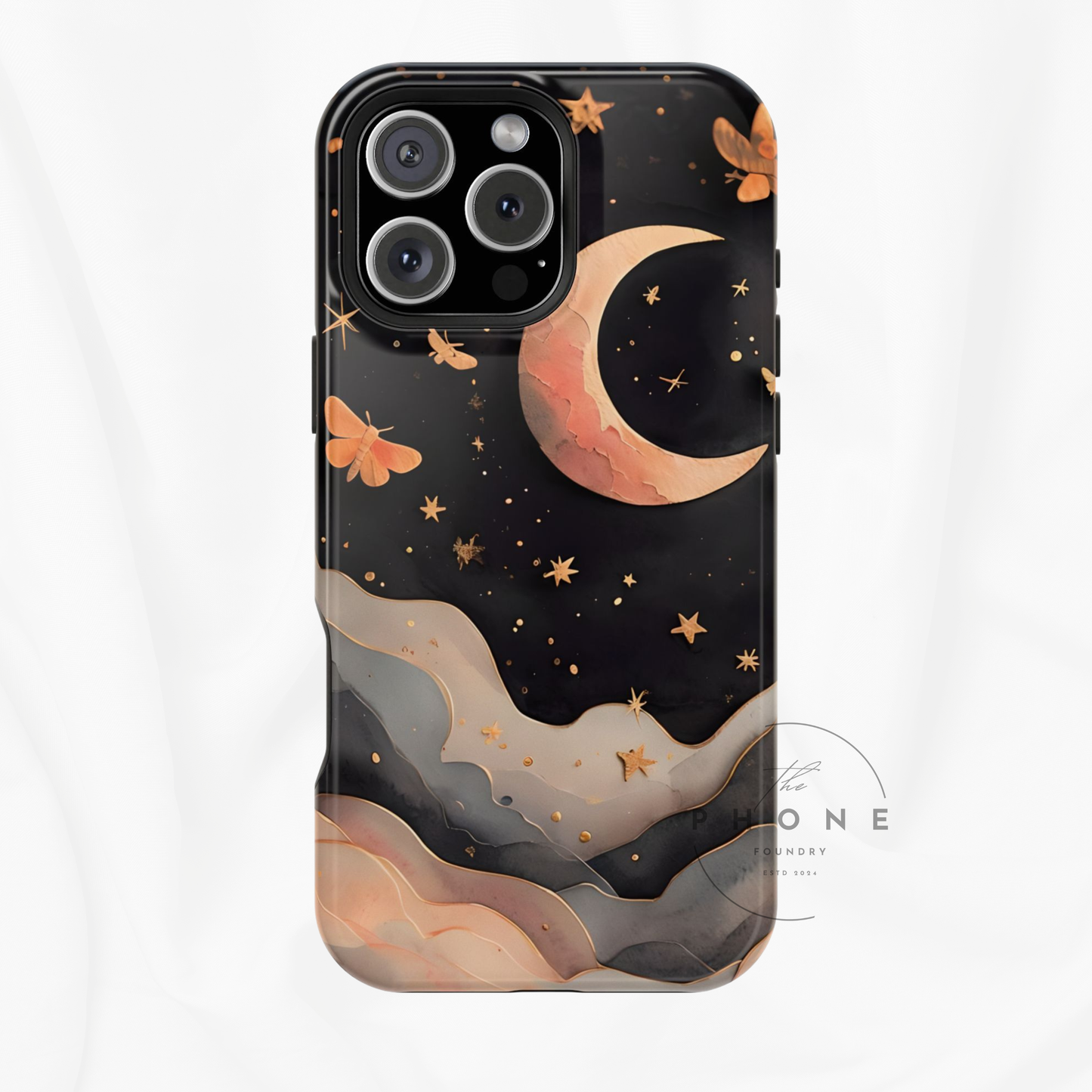 Moonlit Dream Magnetic Phone Case Night Sky Art, Celestial Design, Moon Lovers, Compatible with iPhone 17, 16, 15, 14, 13