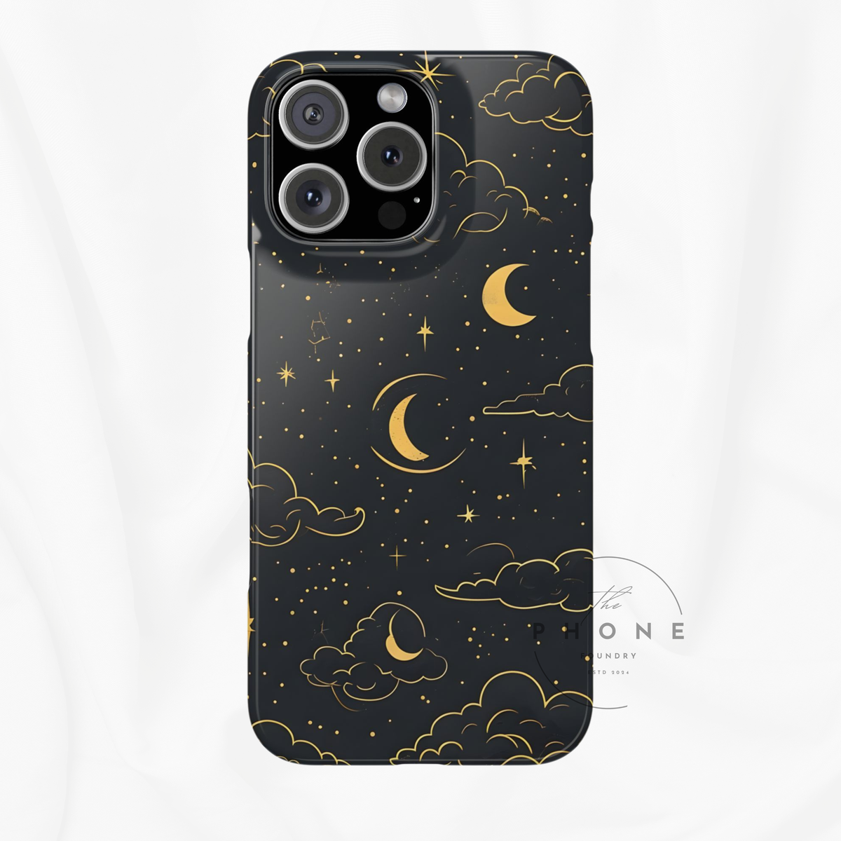 Celestial Slim Phone Case, Starry Night Design, Compatible with iPhone 17, 16, 15, 14, 13, 12, 11