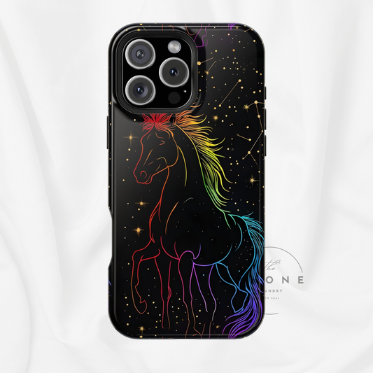 Year of the Horse Neon Art Magnetic Phone Case, Chinese Zodiac 2026 Design, compatible with iPhone 17 16 15 14 13