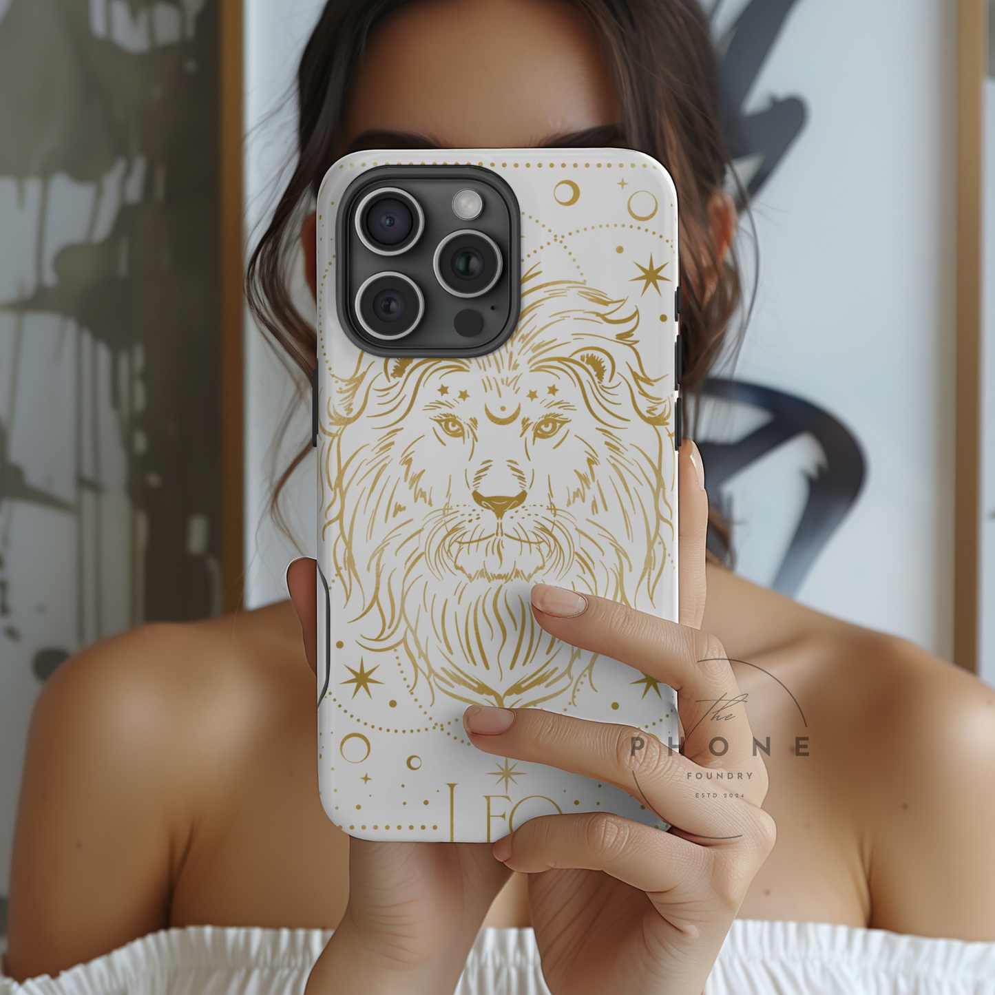 Leo Zodiac Magnetic Phone Case, Astrology Gift for Her, Celestial Star Sign Cover, Compatible with iPhone 17, 16, 15, 14, 13