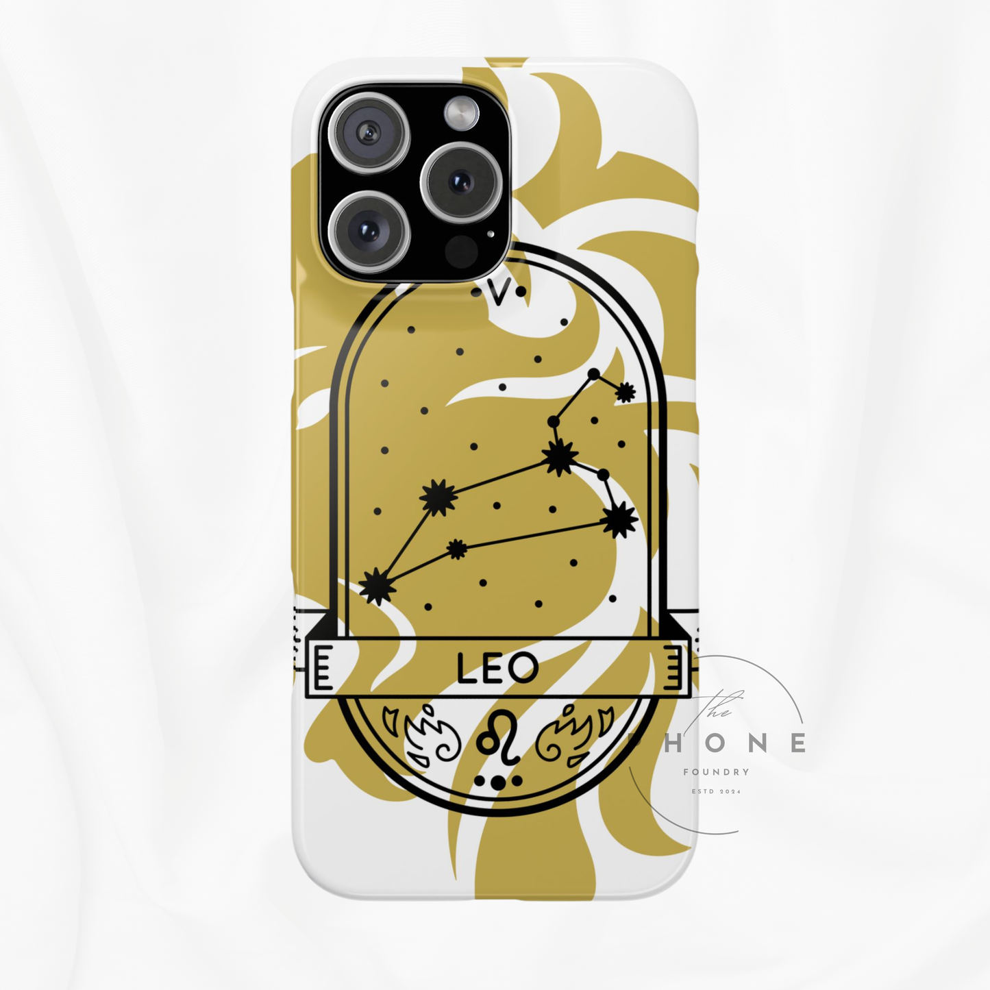 Leo Zodiac Slim Phone Case, Astrology Gift for Her, Celestial Star Sign Cover, Compatible with iPhone 17, 16, 15, 14, 13, 12, 11
