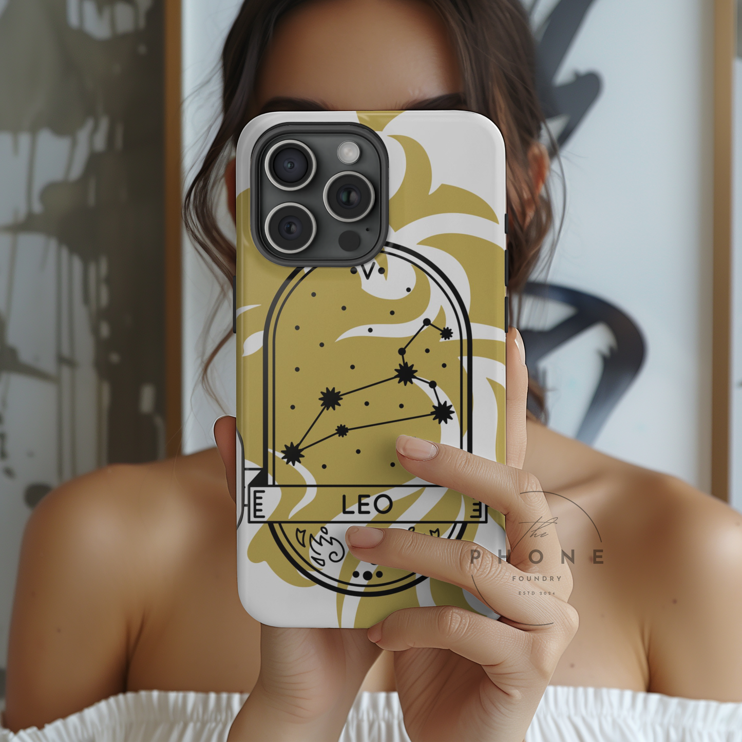 Leo Zodiac Slim Phone Case, Astrology Gift for Her, Celestial Star Sign Cover, Compatible with iPhone 17, 16, 15, 14, 13, 12, 11