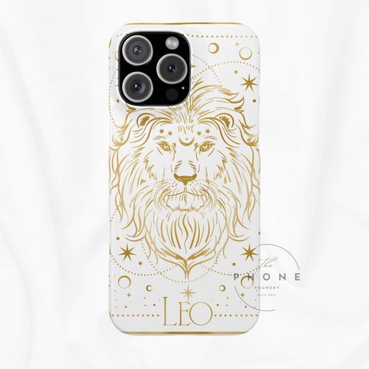 Leo Zodiac Slim Phone Case, Astrology Gift for Her, Celestial Star Sign Cover, Compatible with iPhone 17, 16, 15, 14, 13, 12, 11