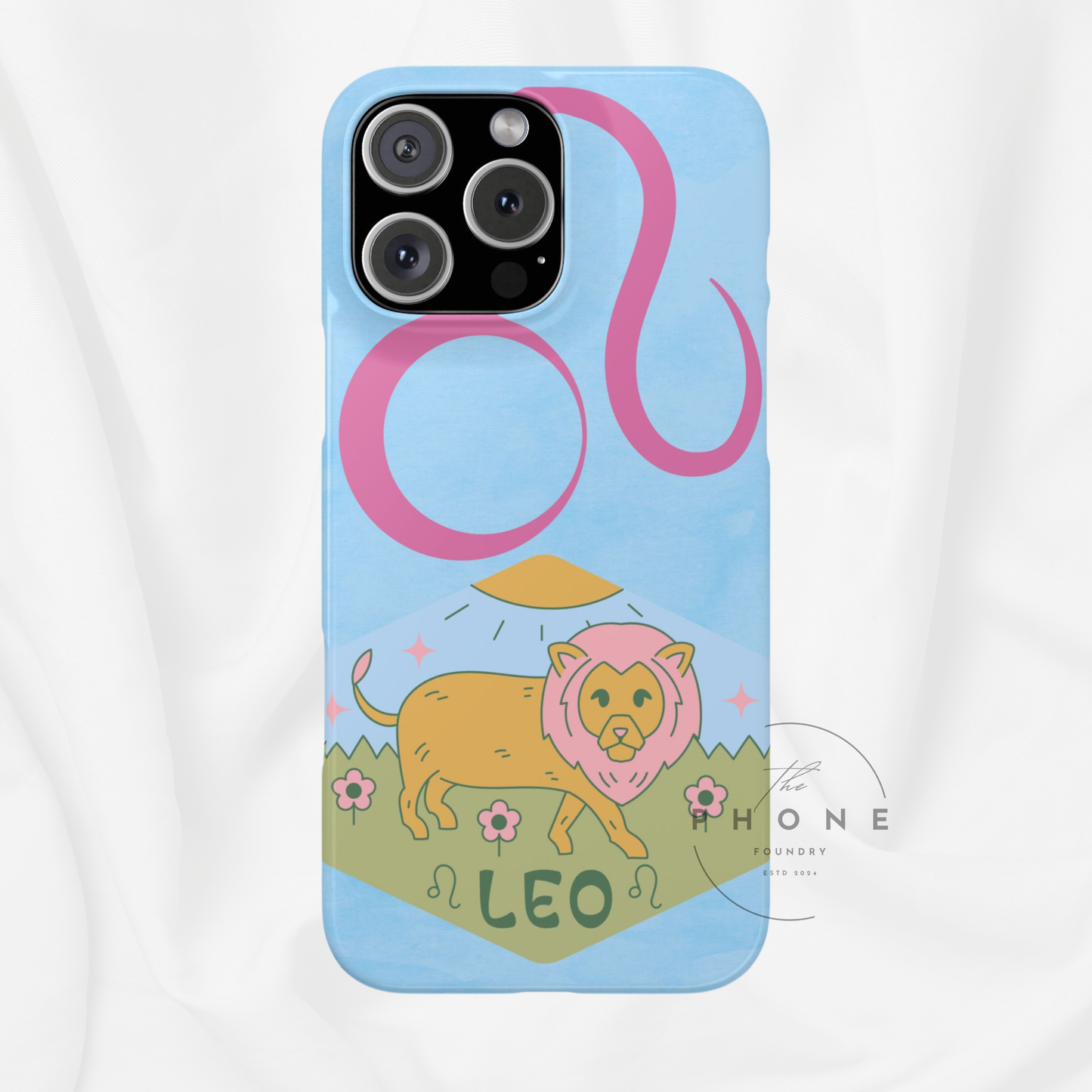 Leo Zodiac Slim Phone Case, Astrology Gift for Her, Celestial Star Sign Cover, Compatible with iPhone 17, 16, 15, 14, 13, 12, 11