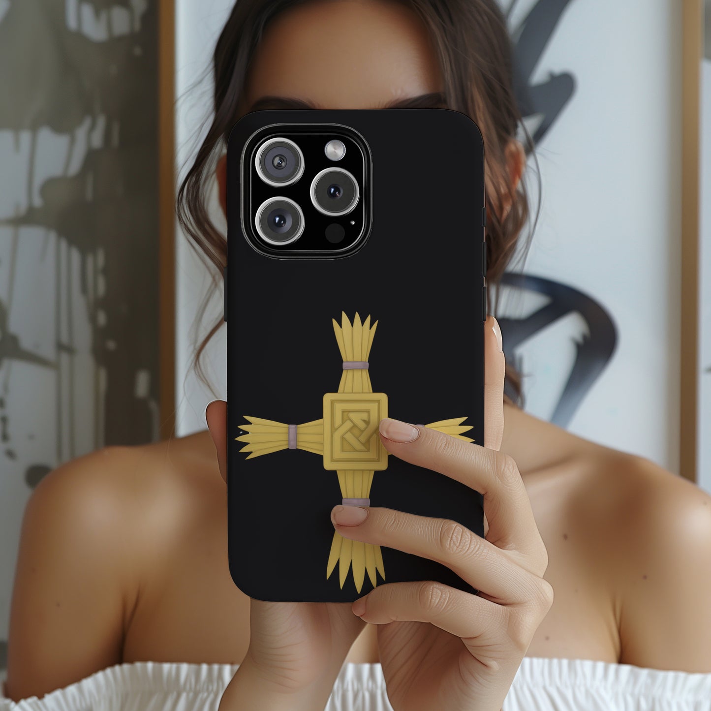 Brigid’s Cross Tough Phone Case Irish Celtic Protection Symbol Gold St Brigid Sacred Woven Cross iPhone Samsung Galaxy