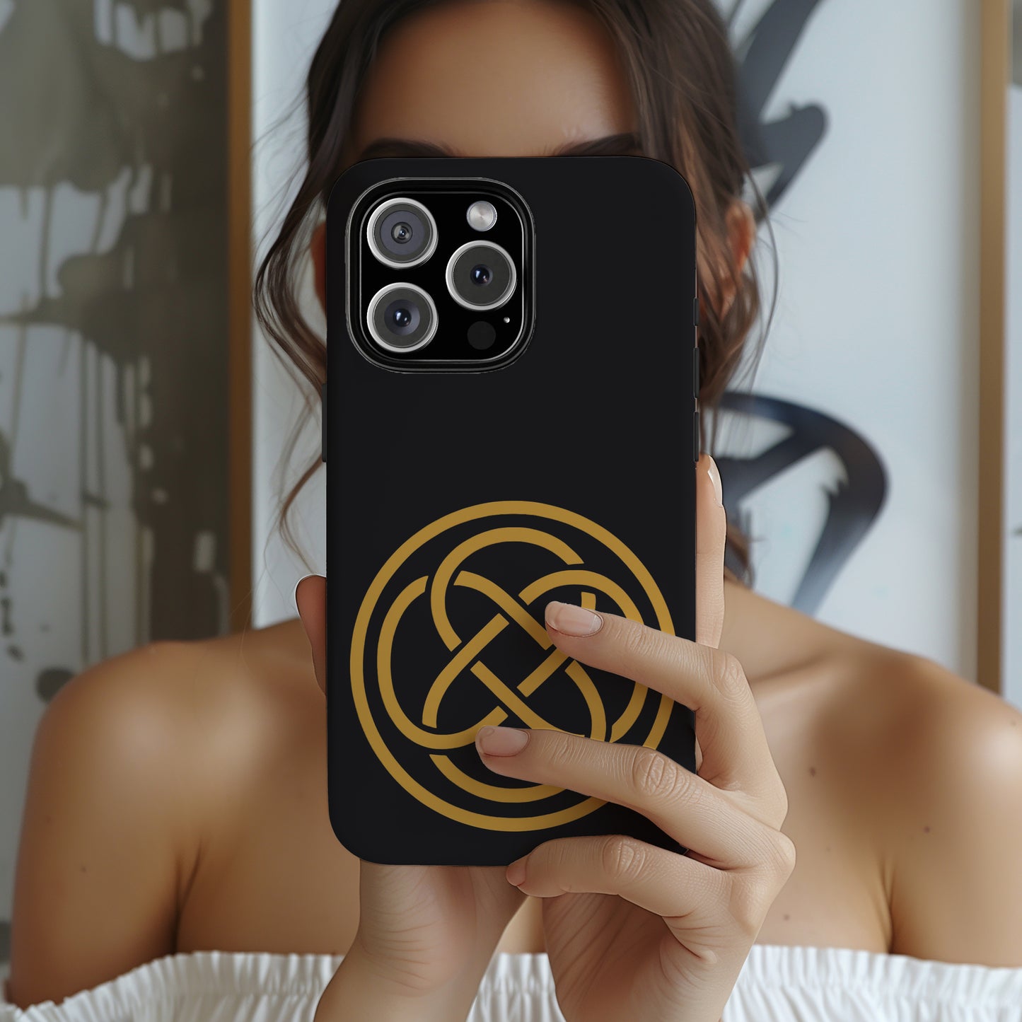 Celtic Shield Knot Tough Phone Case Irish Protection Symbol Compatible with iPhone 17 16 15 14 13 12 11 Pro Max Galaxy Pixel