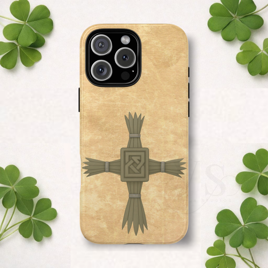 Brigid’s Cross Tough Phone Case Irish Celtic Protection Symbol St Brigid Sacred Woven Cross iPhone 15 14 13 12 11 Pro Max Galaxy Google Pixel