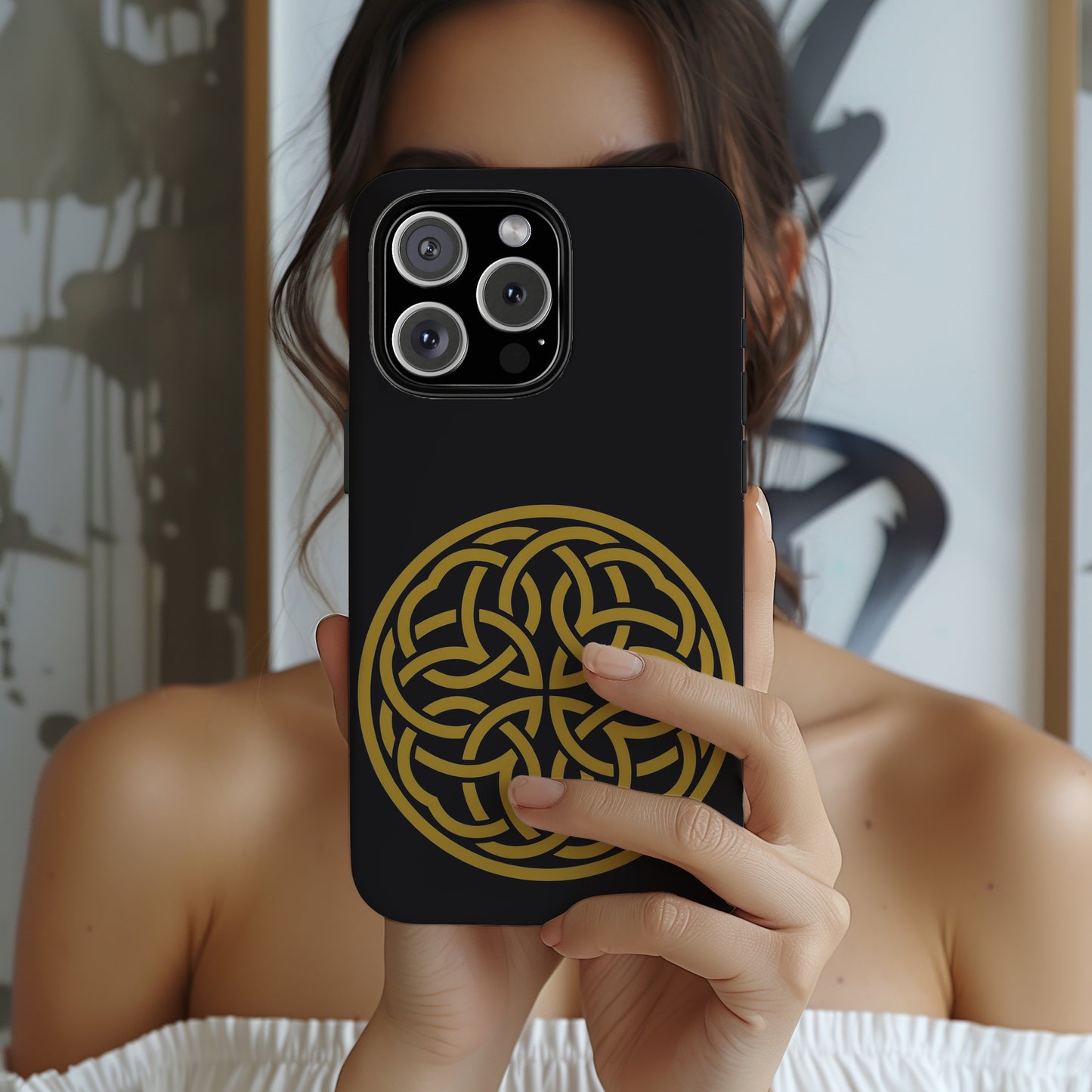 Celtic Shield Knot Tough Phone Case, Irish Medallion Symbol, Gold Celtic Knot iPhone Case, Irish Heritage Gift, Celtic Art Design