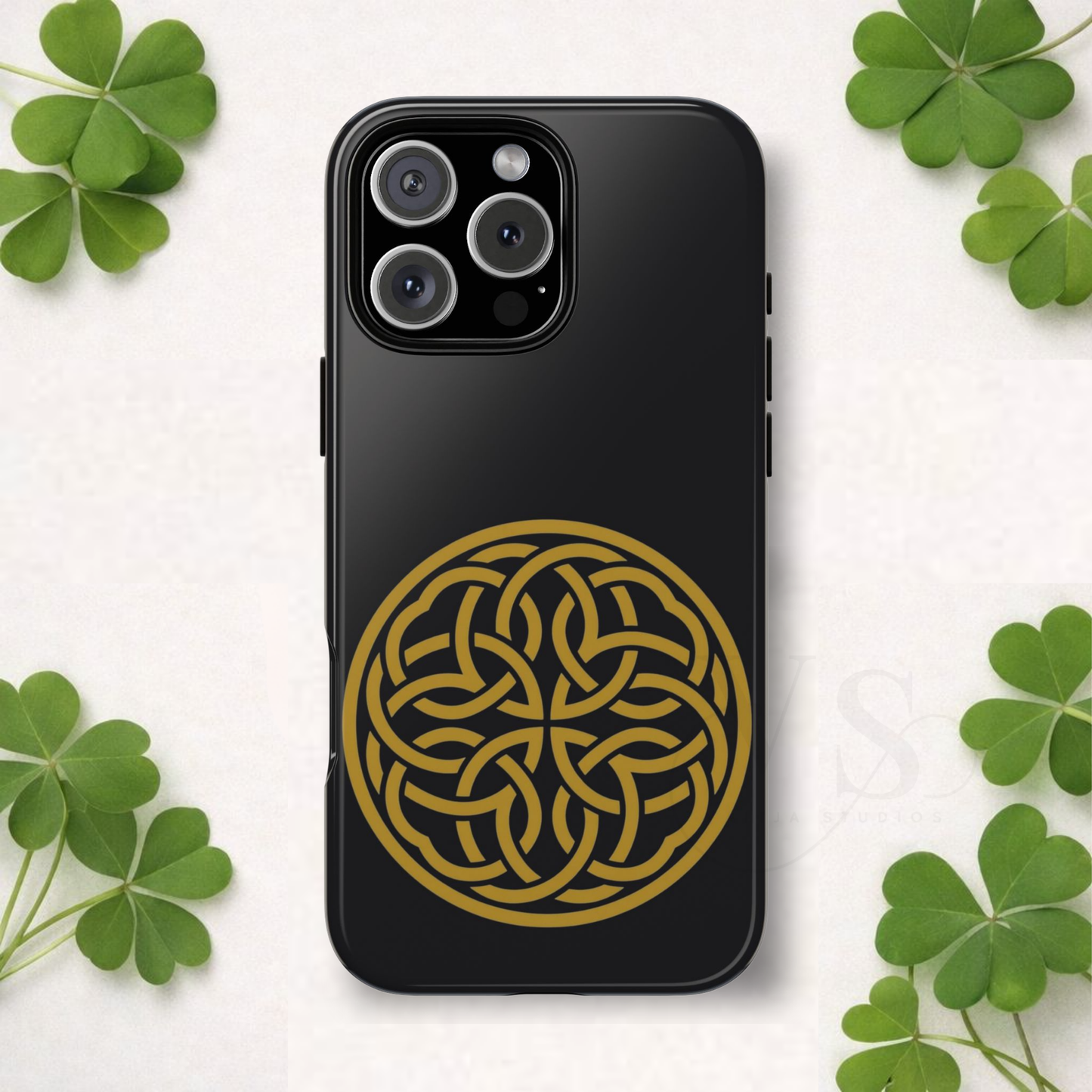 Celtic Shield Knot Tough Phone Case, Irish Medallion Symbol, Gold Celtic Knot iPhone Case, Irish Heritage Gift, Celtic Art Design