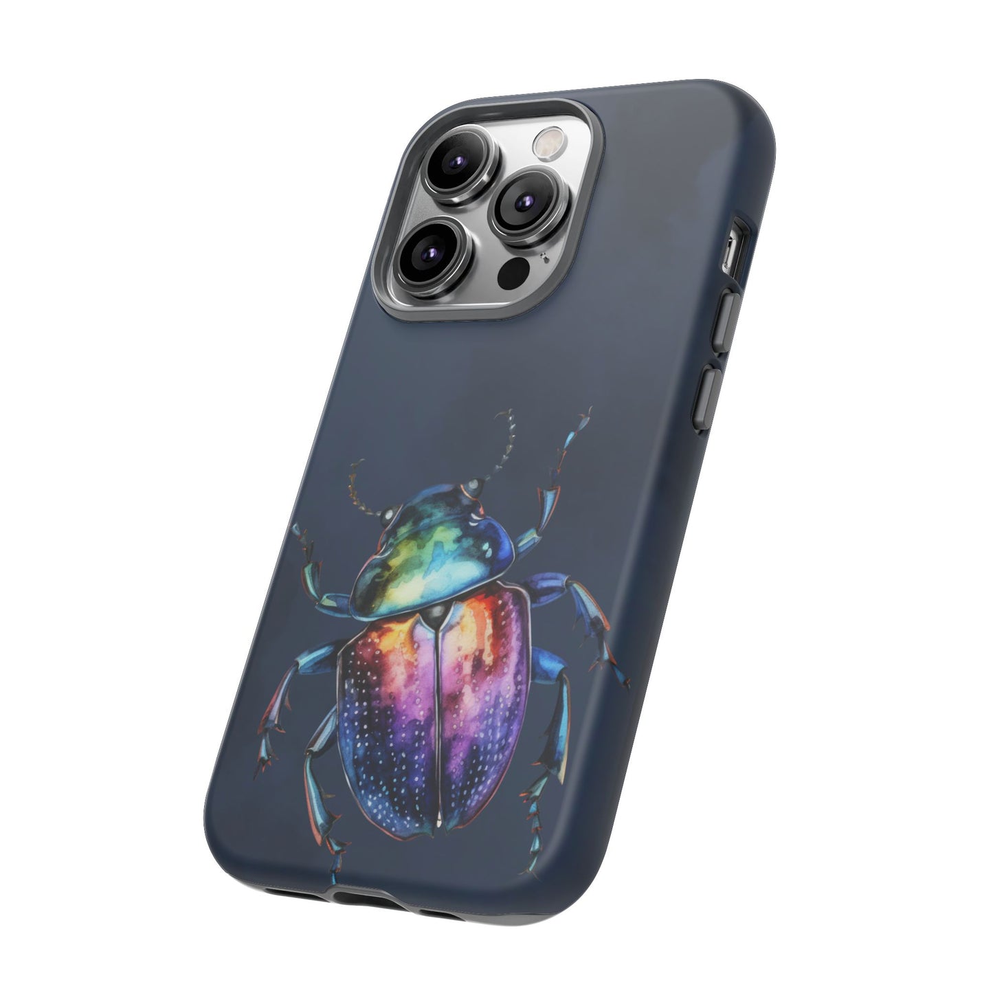 Iridescent Beetle Tough Phone Case - Insect Art Design, Nature-Inspired Pattern, Compatible with iPhone, Galaxy, and Google Phones