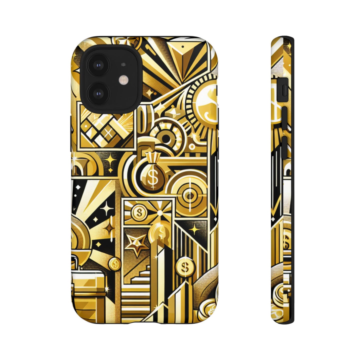 Sagittarius Zodiac Phone Case, Luxury Gold Astrology Gift for Her, Celestial Star Sign Cover with Money and Success Symbols, Birthday Gift